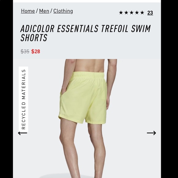Adidas ESSENTIALS TREFOIL SWIM SHORTS in Pulse Yellow - Picture 2 of 9